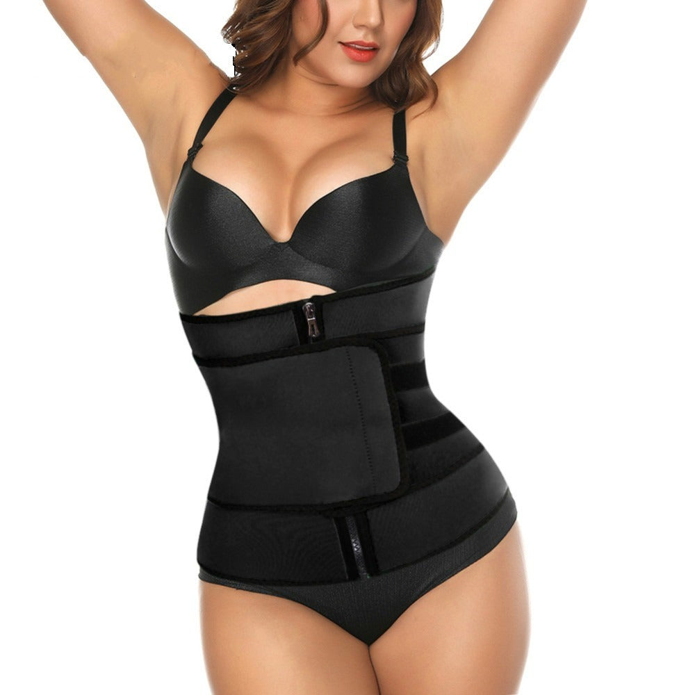 Zipper waist tightening belt for waist training, waist protection, sports shaping, waist sweating, and belly wrapping belt