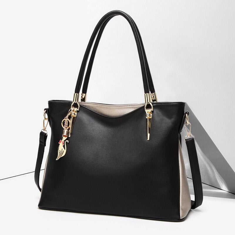 FUNMARDI Luxury Handbags PU Leather Women Bags Designer Brand Top-Handle Bag High Capacity Lady Shoulder Bag Crossbody Bags