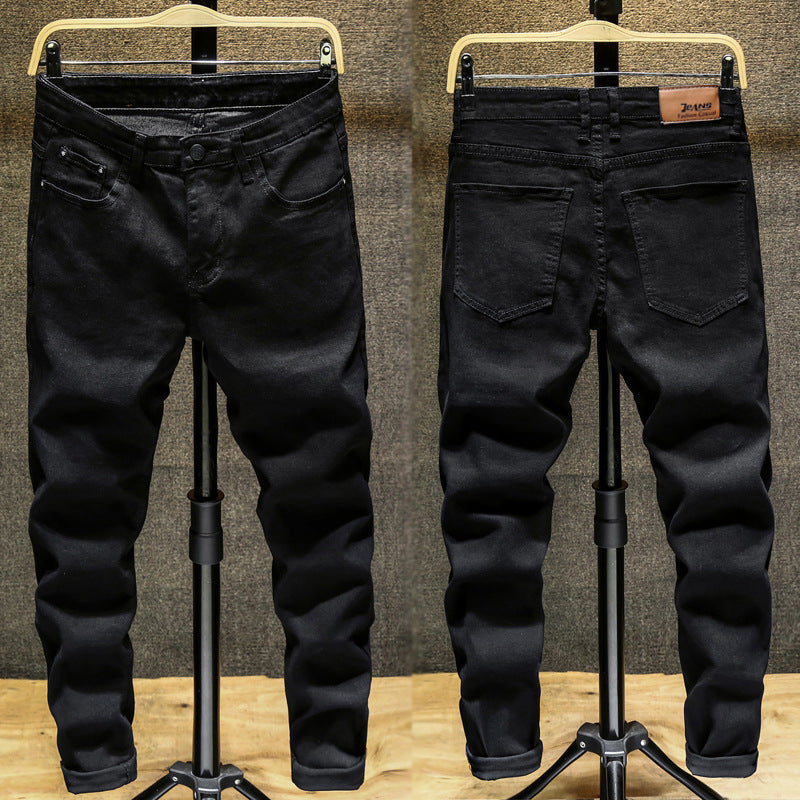 Spring and Autumn Trendy Men's 2019 New Stretch Jeans Men's Slim-fit Stretch Slim-fit Skinny Pants Korean Style Trendy Trousers