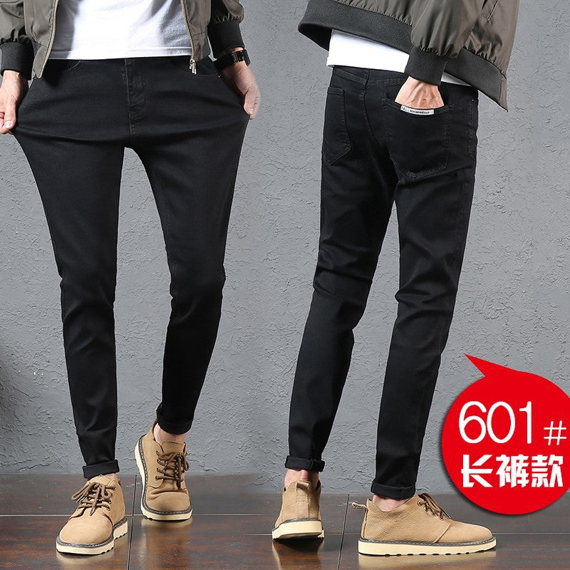 Jeans Men's Stretch Slim-fit Trendy Brand Skinny Pants Men's Summer Casual Thin Style Trendy Ankle-length Pants