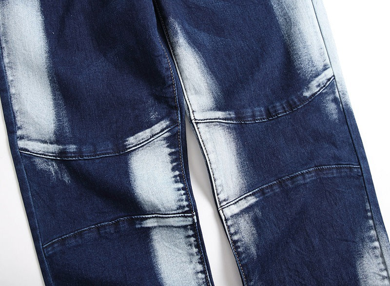 Cross-border supply of 2019 stretch jeans men's European and American foreign trade straight three-color washed white men's pants