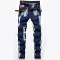 Cross-border supply of 2019 stretch jeans men's European and American foreign trade straight three-color washed white men's pants