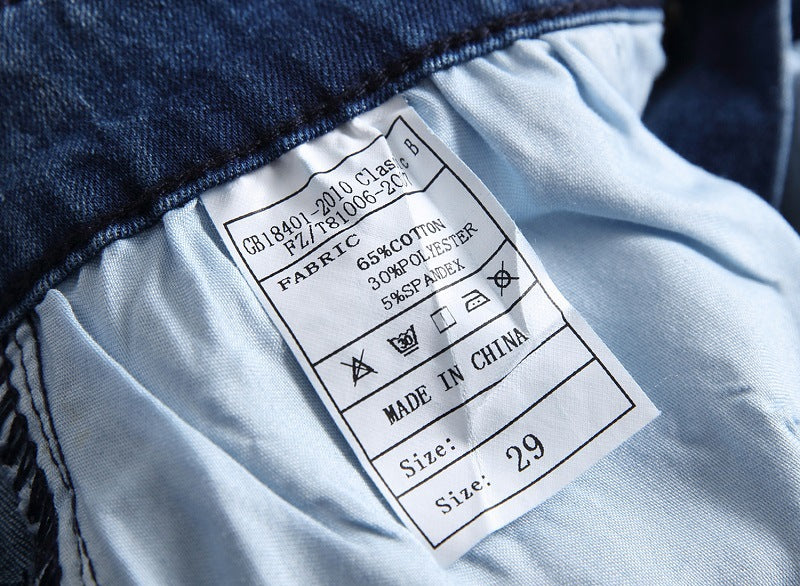 Cross-border supply of 2019 stretch jeans men's European and American foreign trade straight three-color washed white men's pants