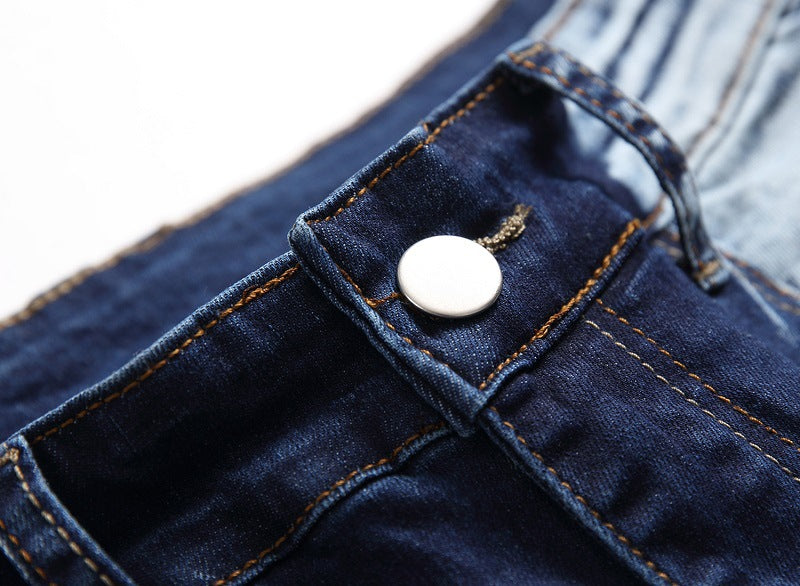Cross-border supply of 2019 stretch jeans men's European and American foreign trade straight three-color washed white men's pants