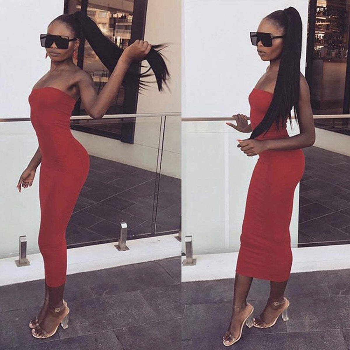 2026 European and American Cross-Border Autumn and Winter Dresses for Women  Sexy Backless Bodycon Dress