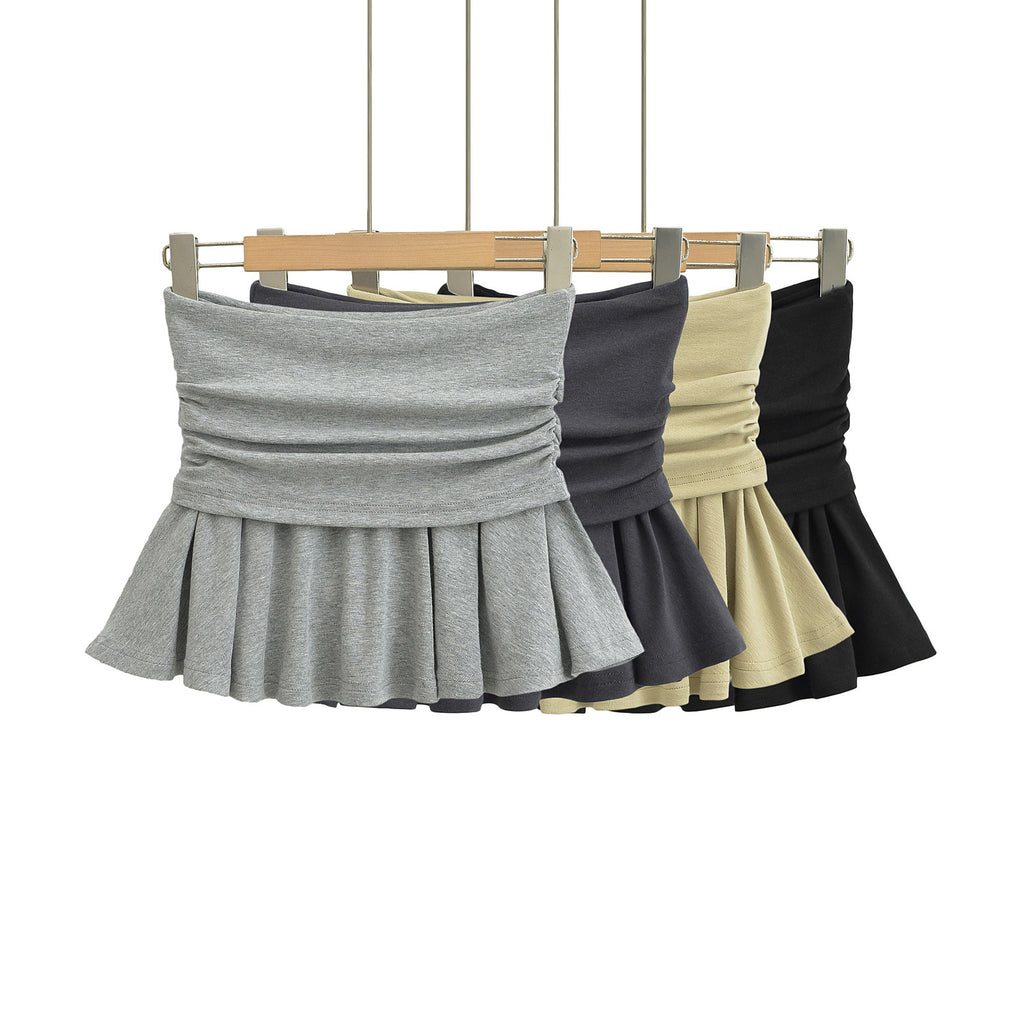 Flip over pleated skirt