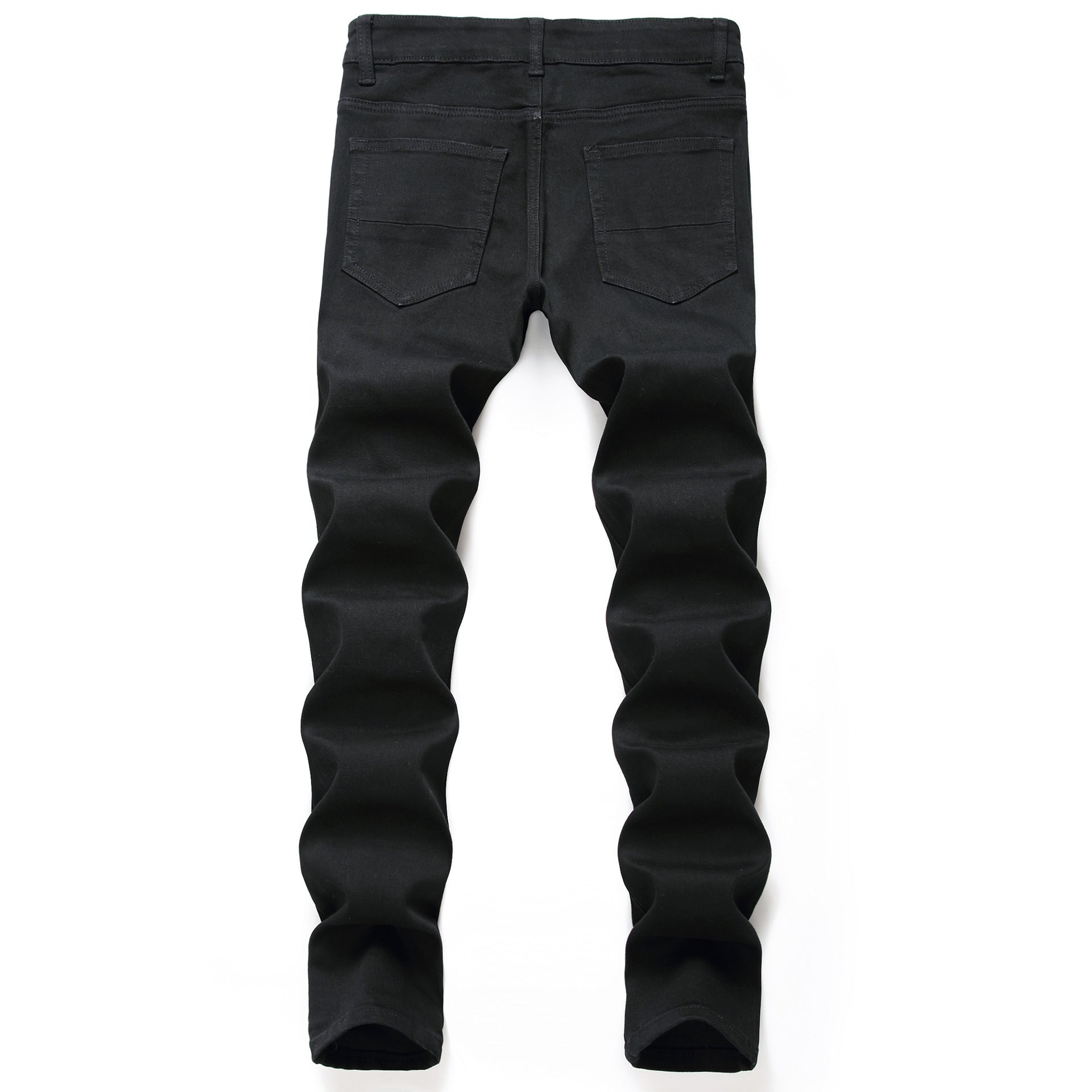 2020 Foreign Trade New Men's Clothing Slim Ripped Straight-Leg Jeans Black Casual Fashion Long Jeans Wholesale