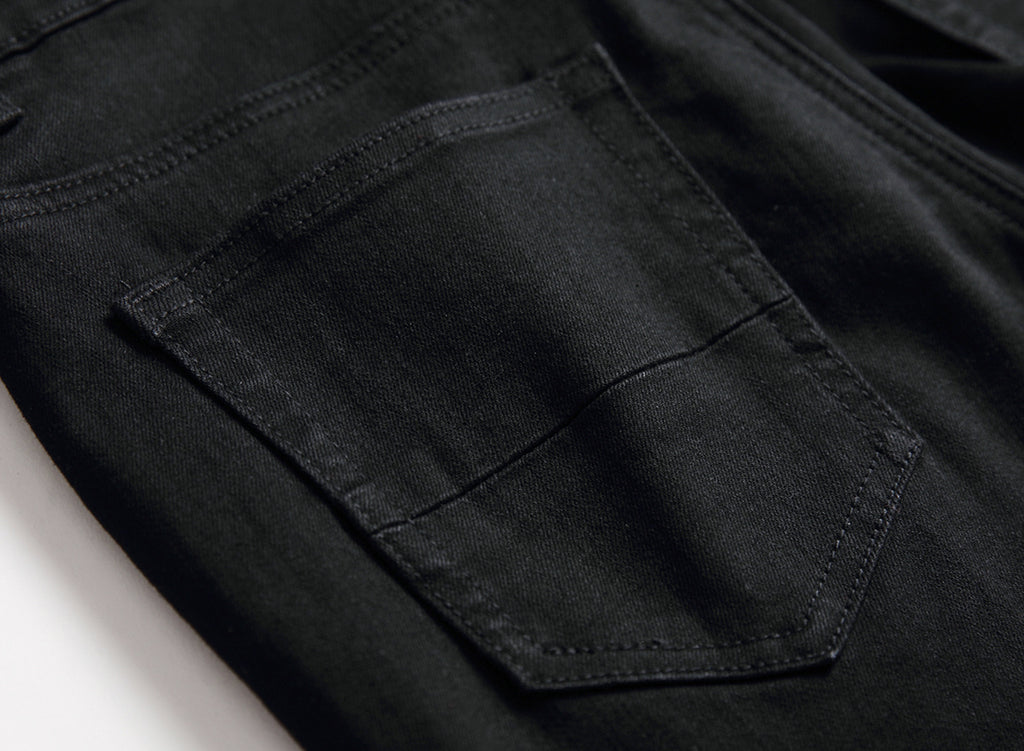 2020 Foreign Trade New Men's Clothing Slim Ripped Straight-Leg Jeans Black Casual Fashion Long Jeans Wholesale
