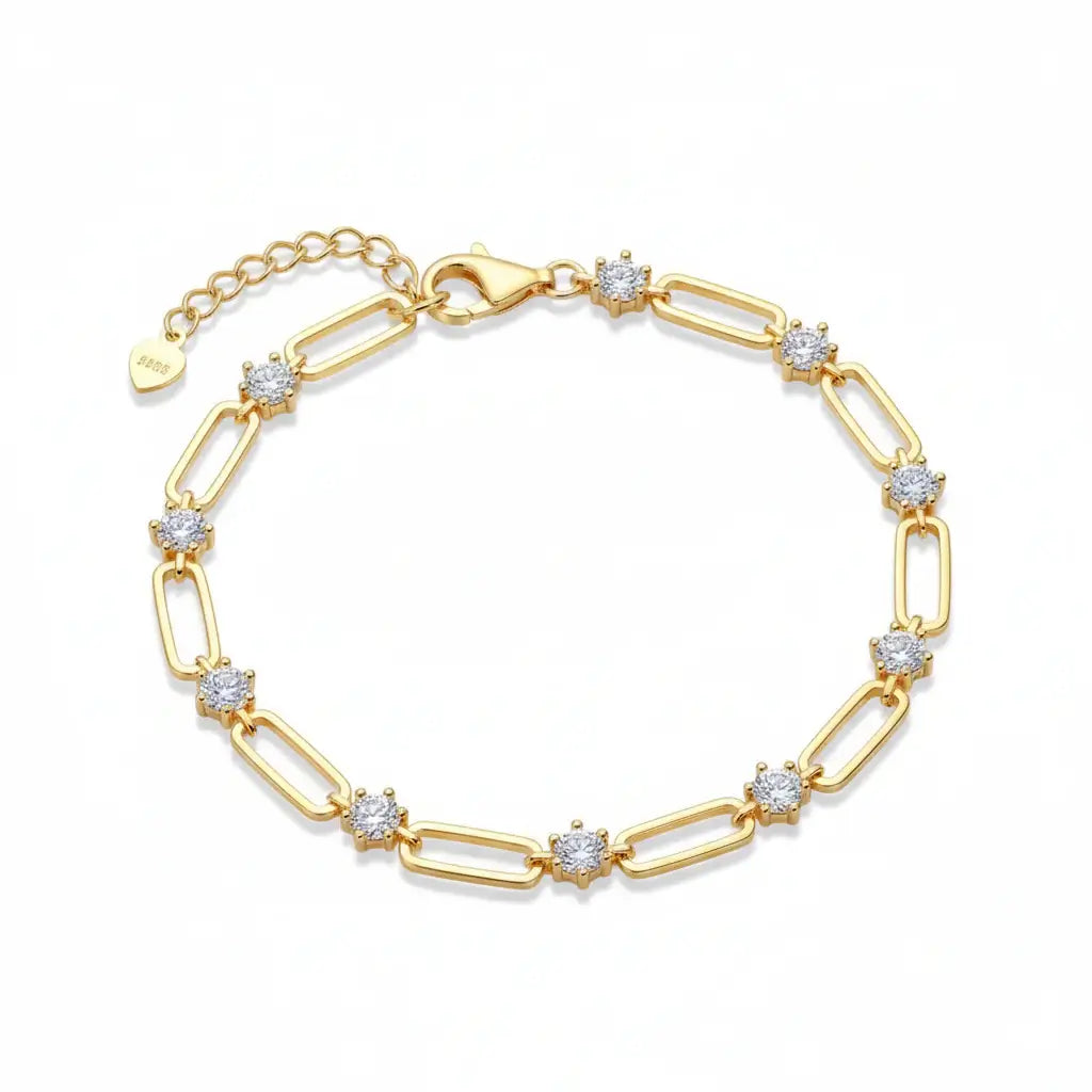 18k gold plated moissanite tennis bracelet 925 Silver Bracelet