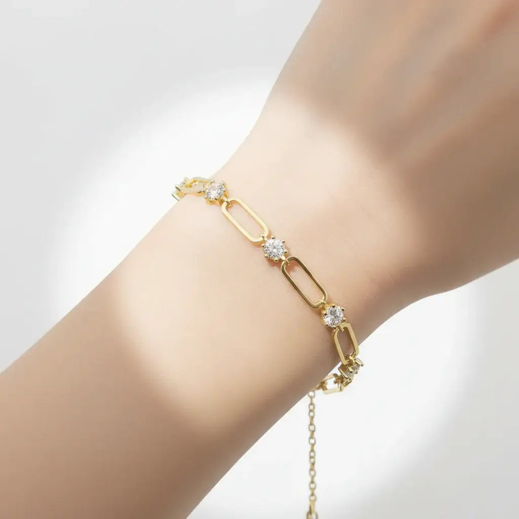 18k gold plated moissanite tennis bracelet 925 Silver Bracelet