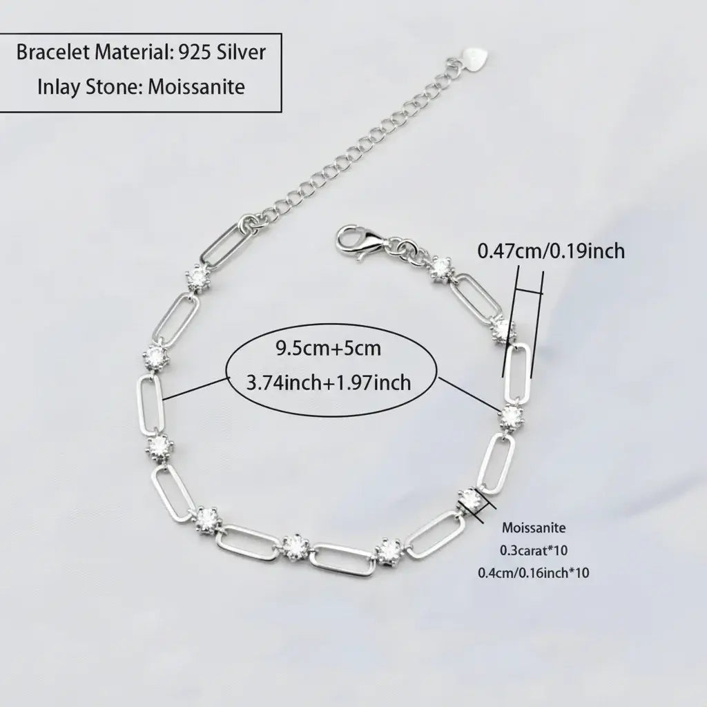 18k gold plated moissanite tennis bracelet 925 Silver Bracelet