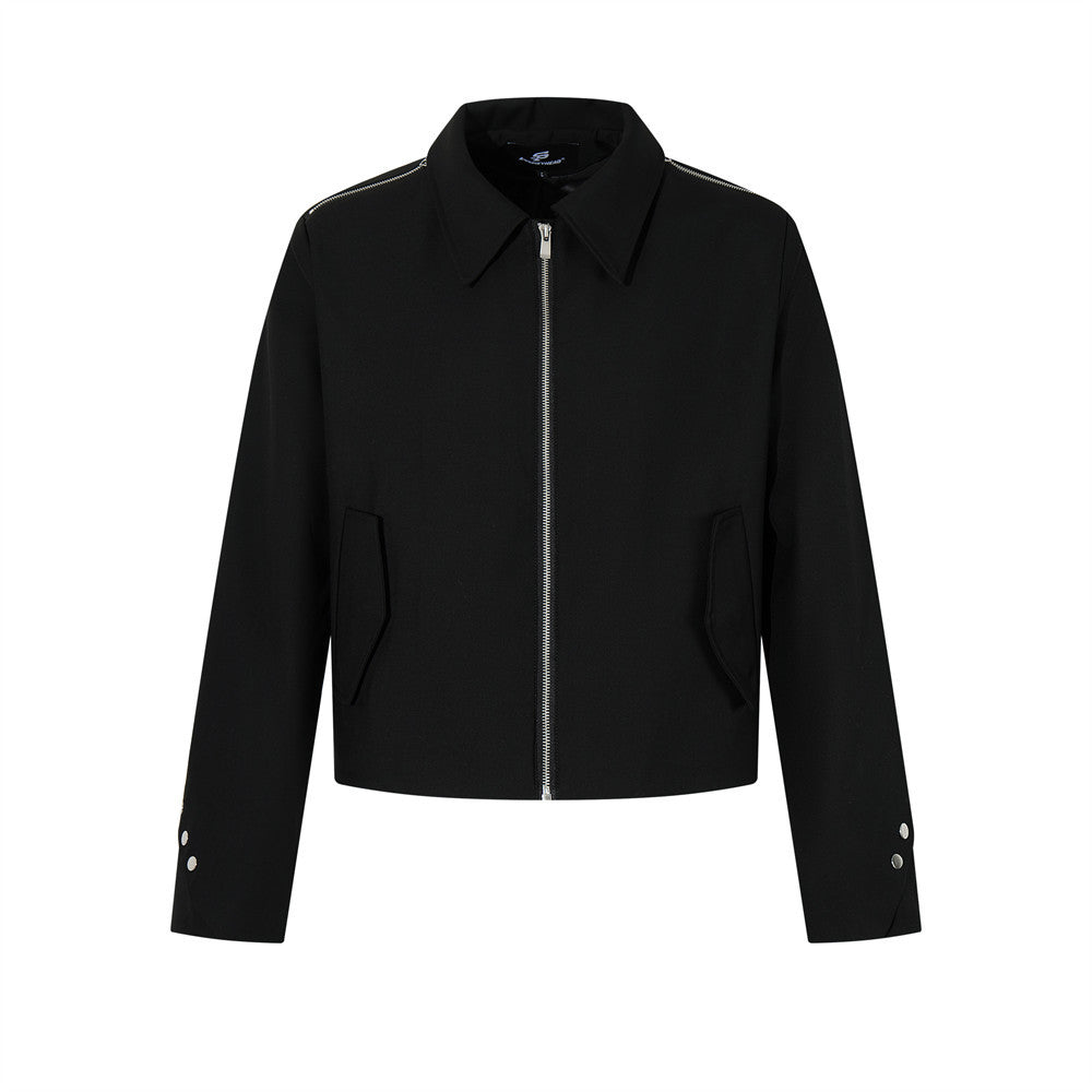 Flip collar short jacket