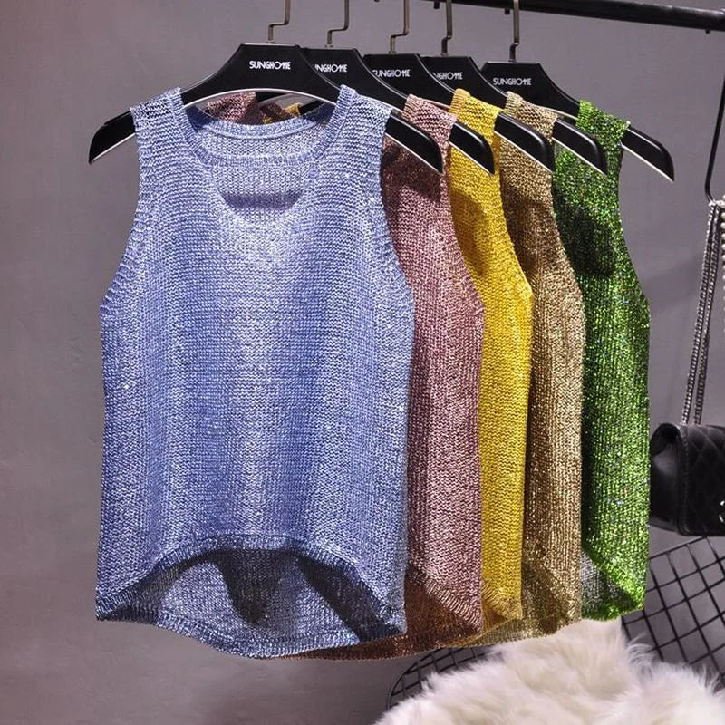 Womens Fashion  Korean Tank Top  Heart Cut Out Top Sexy Hollow Out Bright