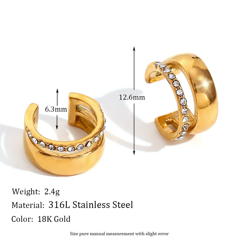 European and American fashion bestsellers, niche light luxury ear clips, personalized and simple earrings