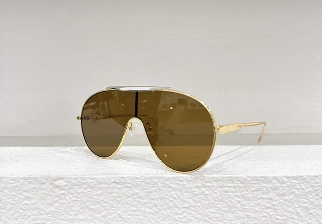 Metal wind goggles and sunglasses