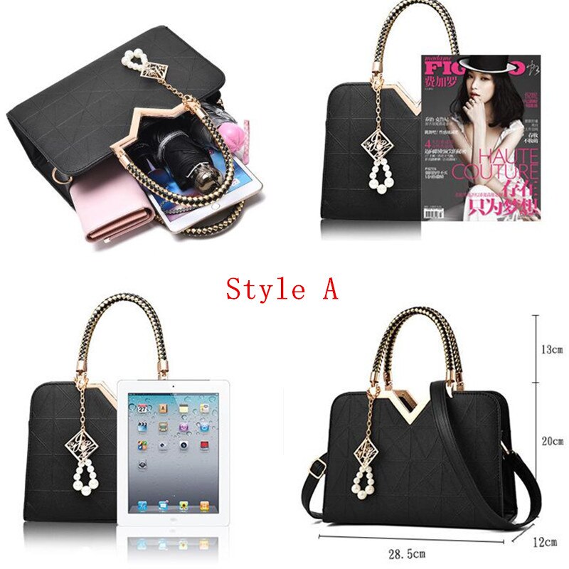 Fashion Women Handbags Leather Totes Bag Top-handle Embroidery Crossbody Bag Shoulder Bag Lady Simple Style Hand Bags
