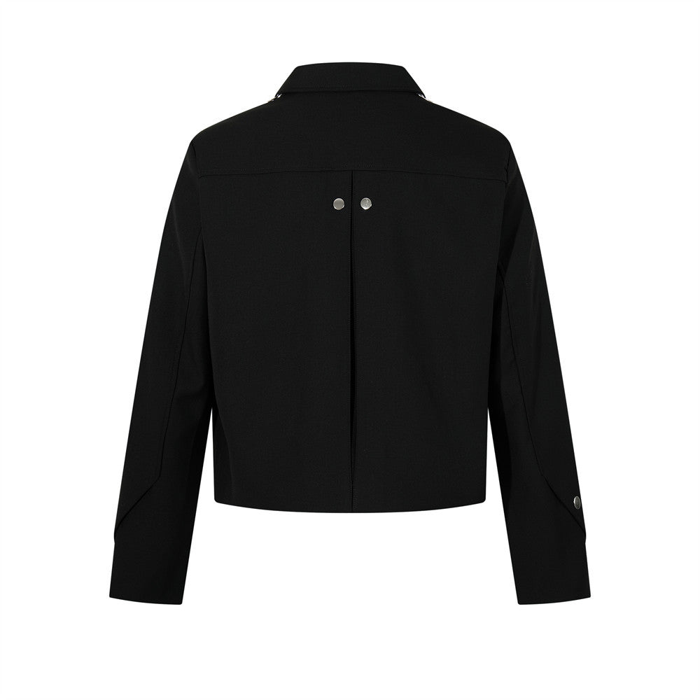 Flip collar short jacket