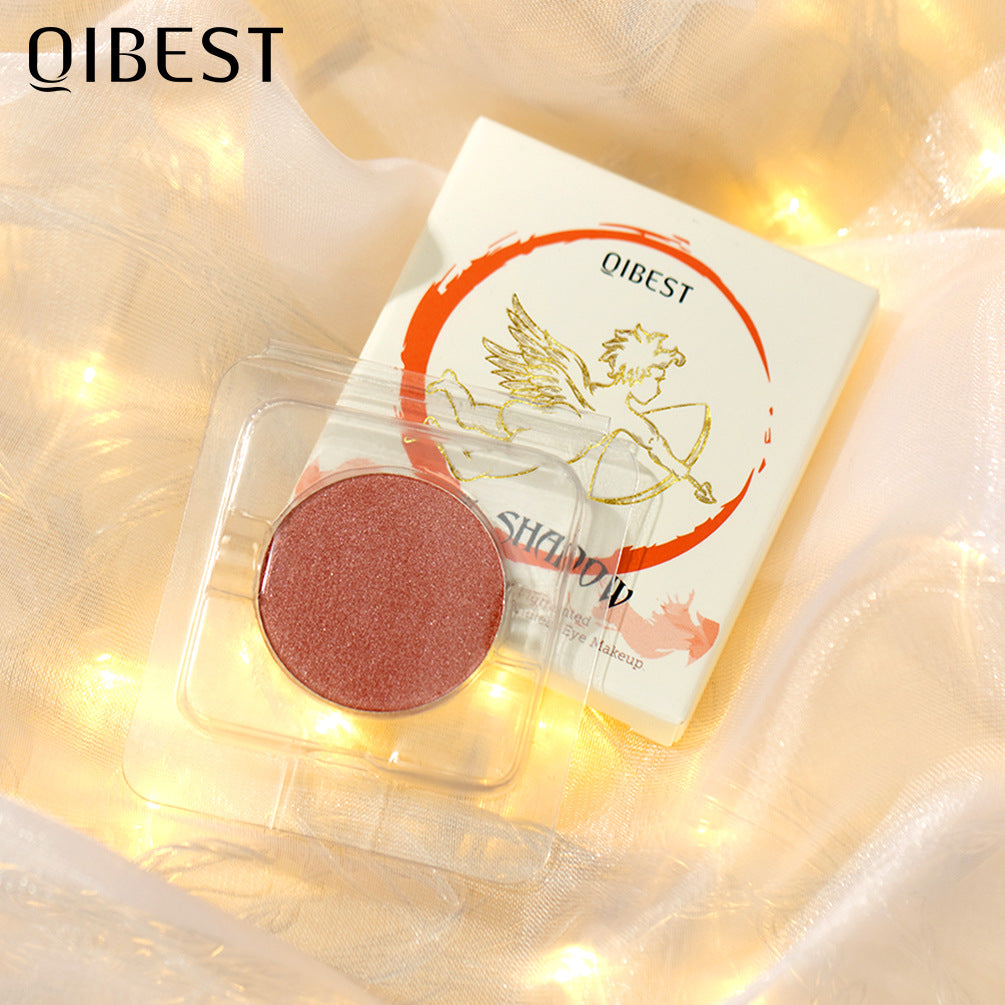QIBEST Monochrome Eye Shadow Nude Makeup Earth Color Pearl Matte New Color Wine Red Earth Color Stage Makeup
