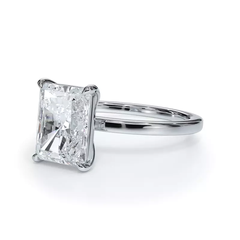 5.00 CTW Lab Grown Emerald Cut Diamond Solitaire Engagement Ring in 14K White Gold – G Color VS Clarity, IGI Certified