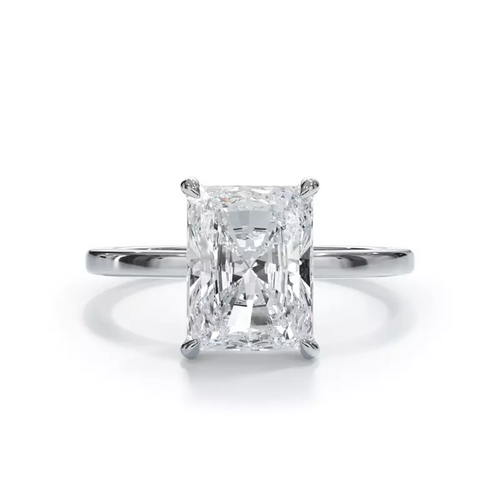 5.00 CTW Lab Grown Emerald Cut Diamond Solitaire Engagement Ring in 14K White Gold – G Color VS Clarity, IGI Certified