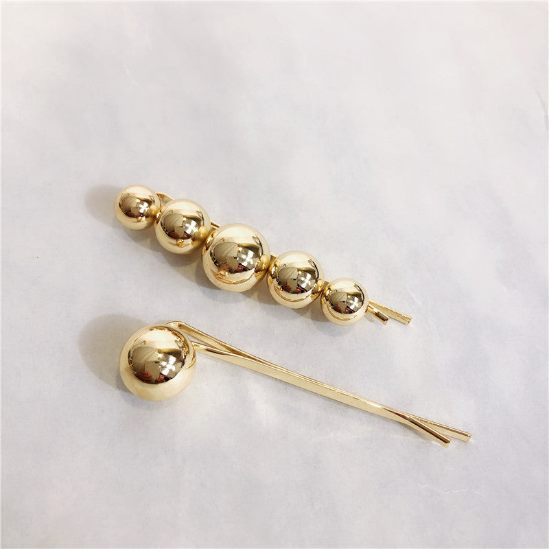 Gold Color Ball Hair Clips Geometric Irregular Metal Hairpins Hair Accessories for Women Girls