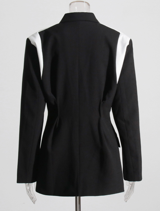 Spring and Autumn New South Korea East Gate Elegant Loose Profile Slim Combination Contrast Color Small Suit Coat Female