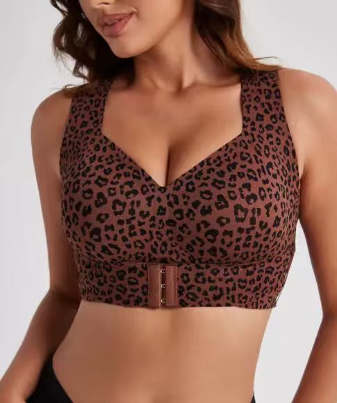Women's Plus Size Sports Bra – Jelly Pad Push Up, Full Cup, Wireless, Posture Support