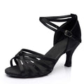 Latin dance shoes for adult women with medium to high heels Latin dance indoor training shoes satin gymnastics shoes
