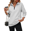 Autumn and winter sportswear half zip long sleeved sweatshirt solid color loose sweatshirt