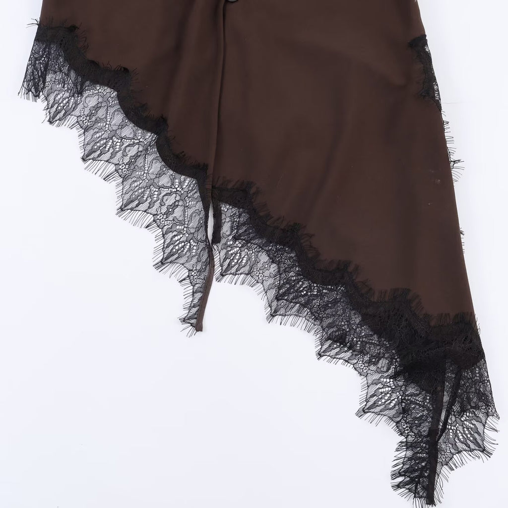 Asymmetric lace top for women's clothing