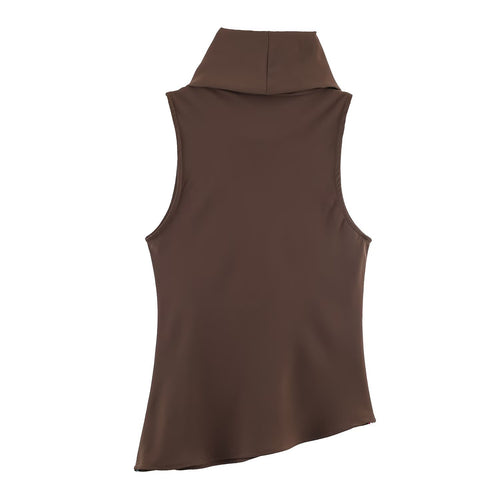 Asymmetric hem top for women's clothing
