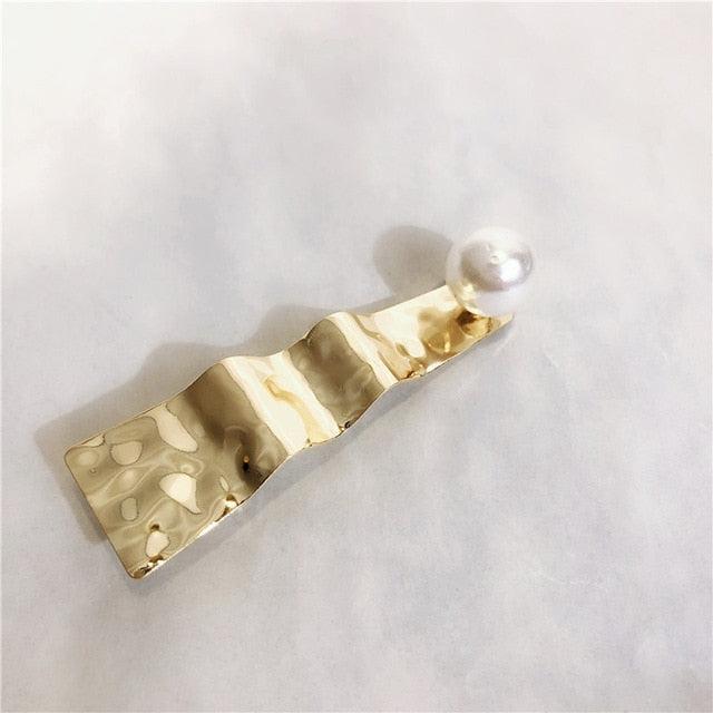 Gold Color Ball Hair Clips Geometric Irregular Metal Hairpins Hair Accessories for Women Girls