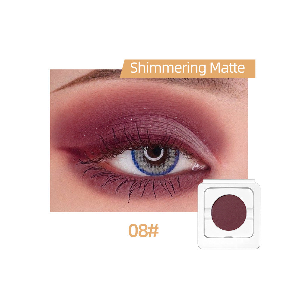 QIBEST Monochrome Eye Shadow Nude Makeup Earth Color Pearl Matte New Color Wine Red Earth Color Stage Makeup