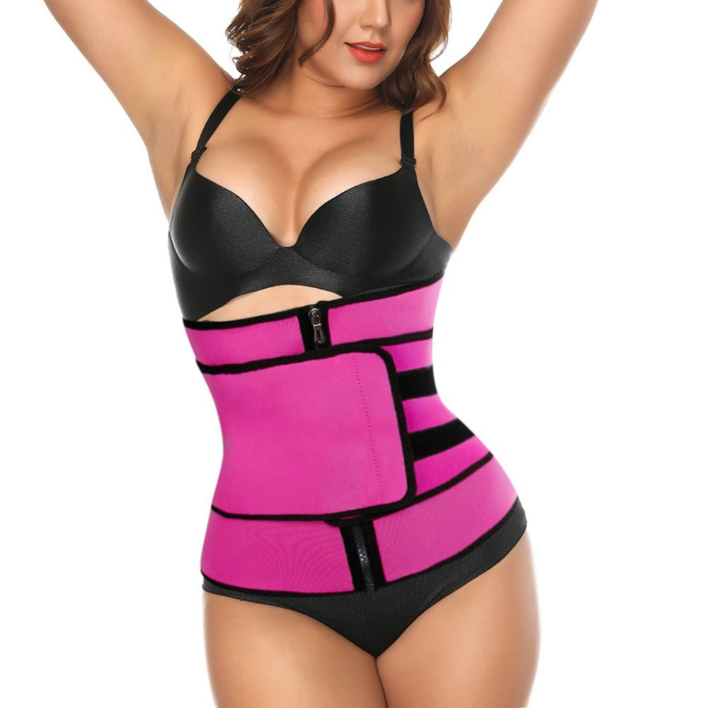 Zipper waist tightening belt for waist training, waist protection, sports shaping, waist sweating, and belly wrapping belt