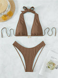 Swimwear with Tie-up Strap Beach Swimwear Halter Neck Swimwear