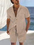 Set of casual sportswear shorts shirt
