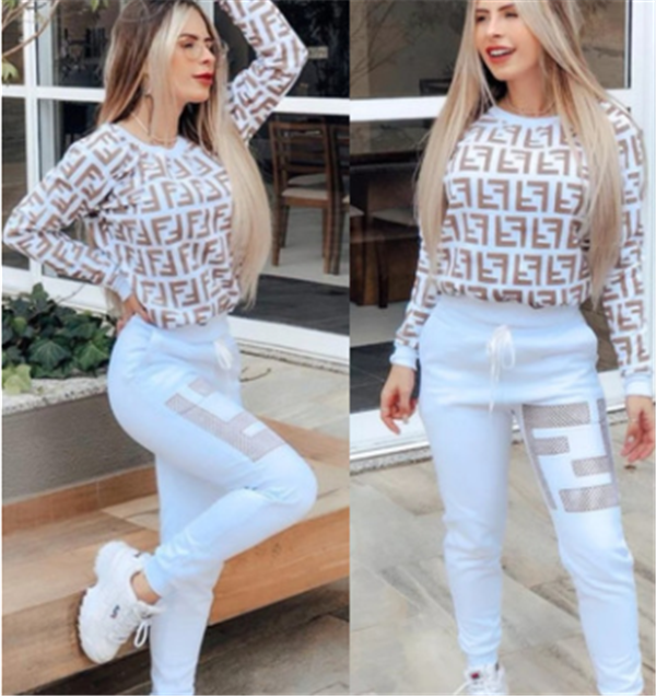 Printed Hoodie and Sportswear Set