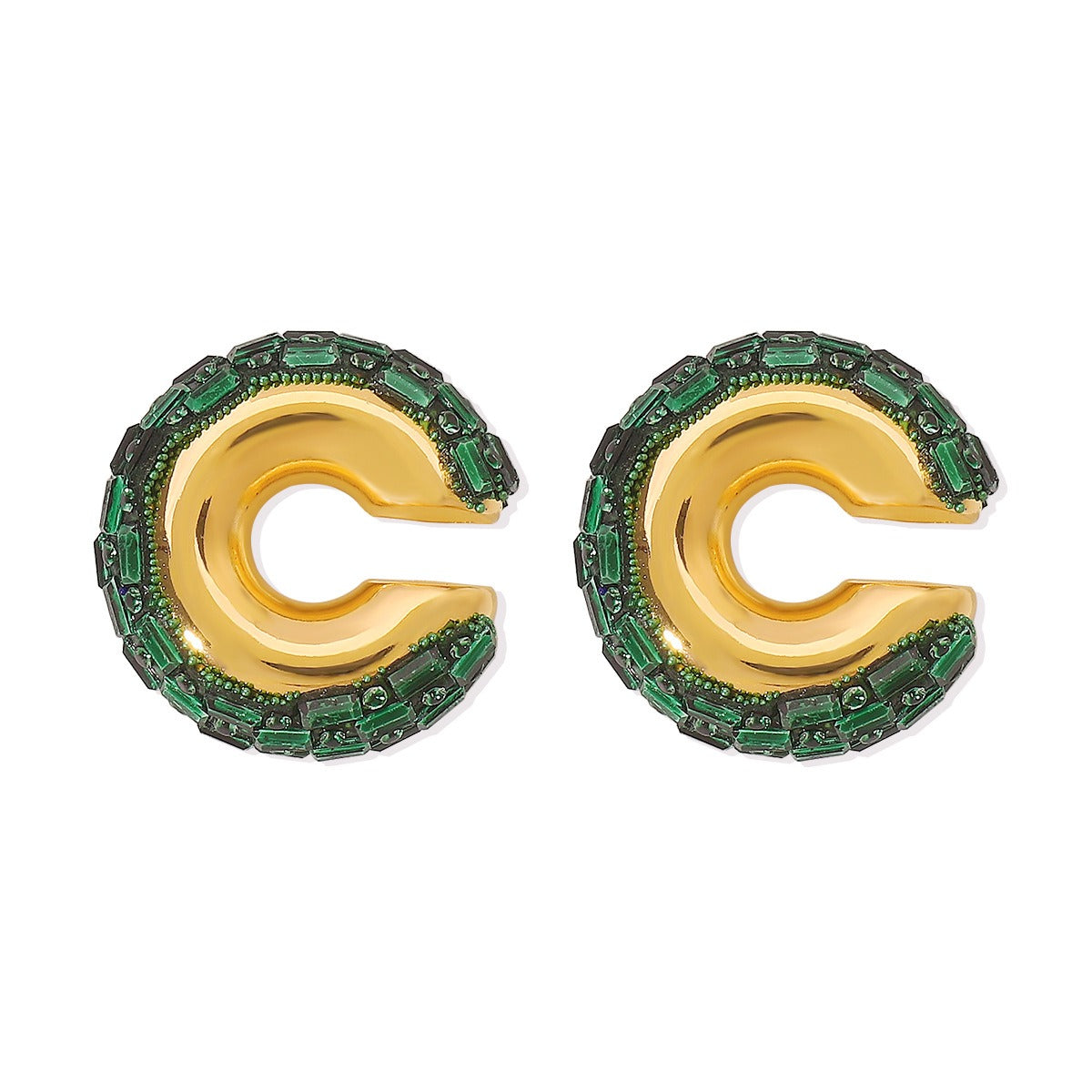 Geometric niche C-shaped earrings European and American new cuff atmospheric metallic alloy women's ear clips