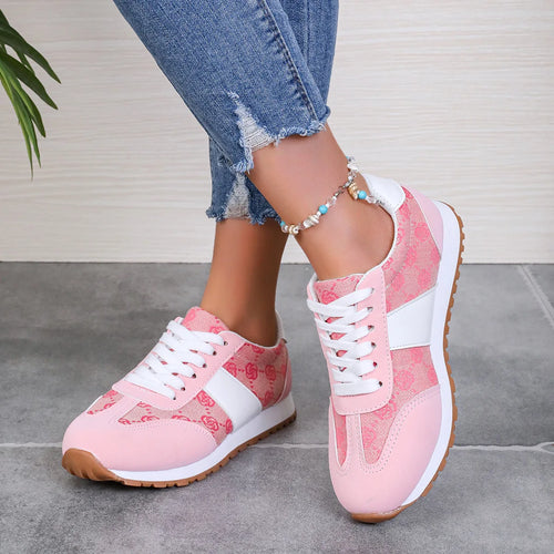 Breathable Women's Sneakers Lightweight Leisure Tennis Shoes for Women Flower Design Luxury Shoes Comfort Fashion Platform Shoes