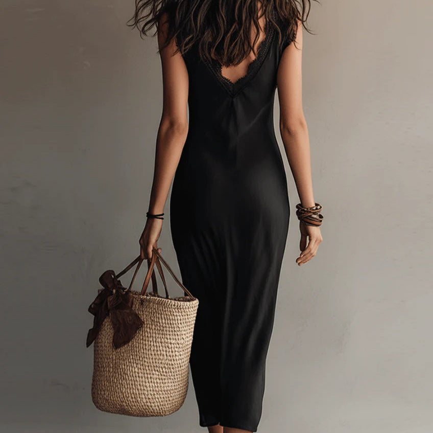 Chic Style Halter Print Fitted Slimming Vacation Maxi Dress for Women