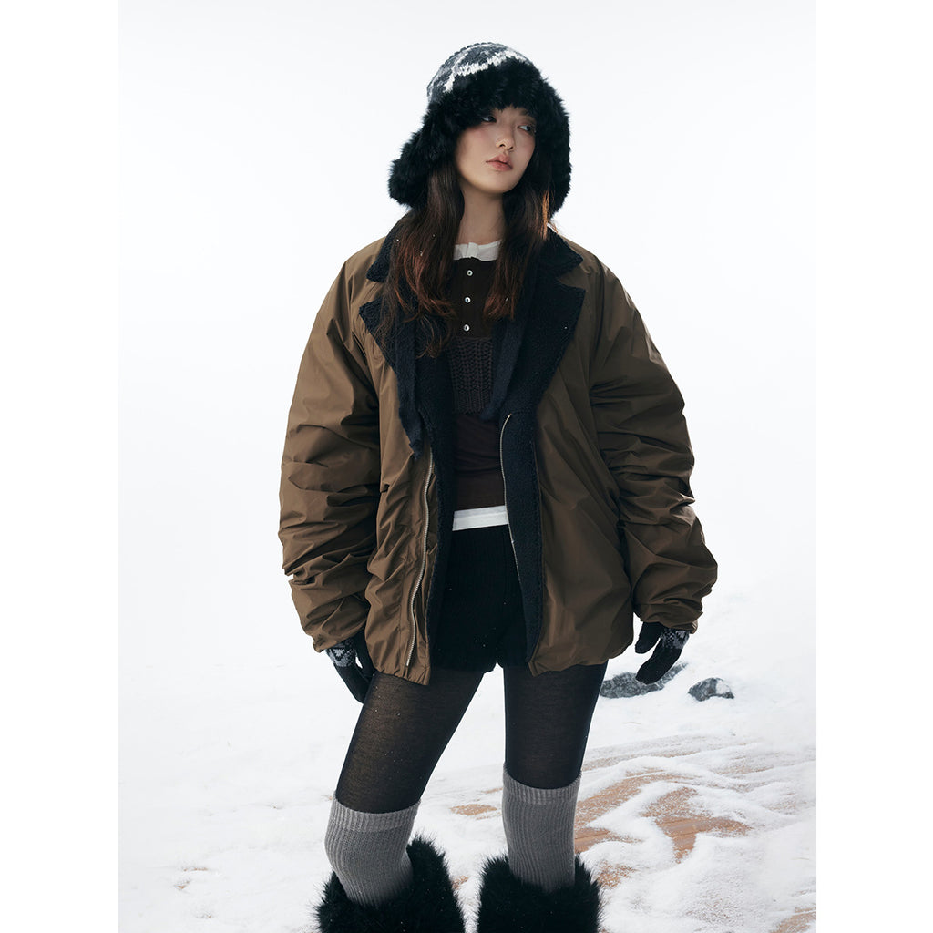 Wool collar warm cotton clothing