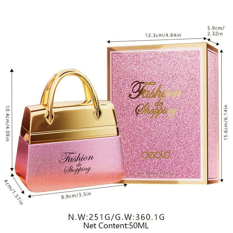 Women's Woody Floral Perfume, 50ML Fashion Handbag Design, Top Notes Gardenia & Red Orange, Midtone Rose & Camellia, After Tone Indian Basswood & Musk, Long-Lasting for Daily Wear, Dating & Shopping, Perfect Gift for Hallowee