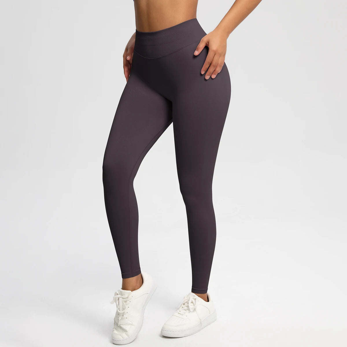 Women's Solid High Waist Sports Leggings, HighStretch Seamless Yoga Leggings, LadiesSportswear for Indoor Outdoor Wear
