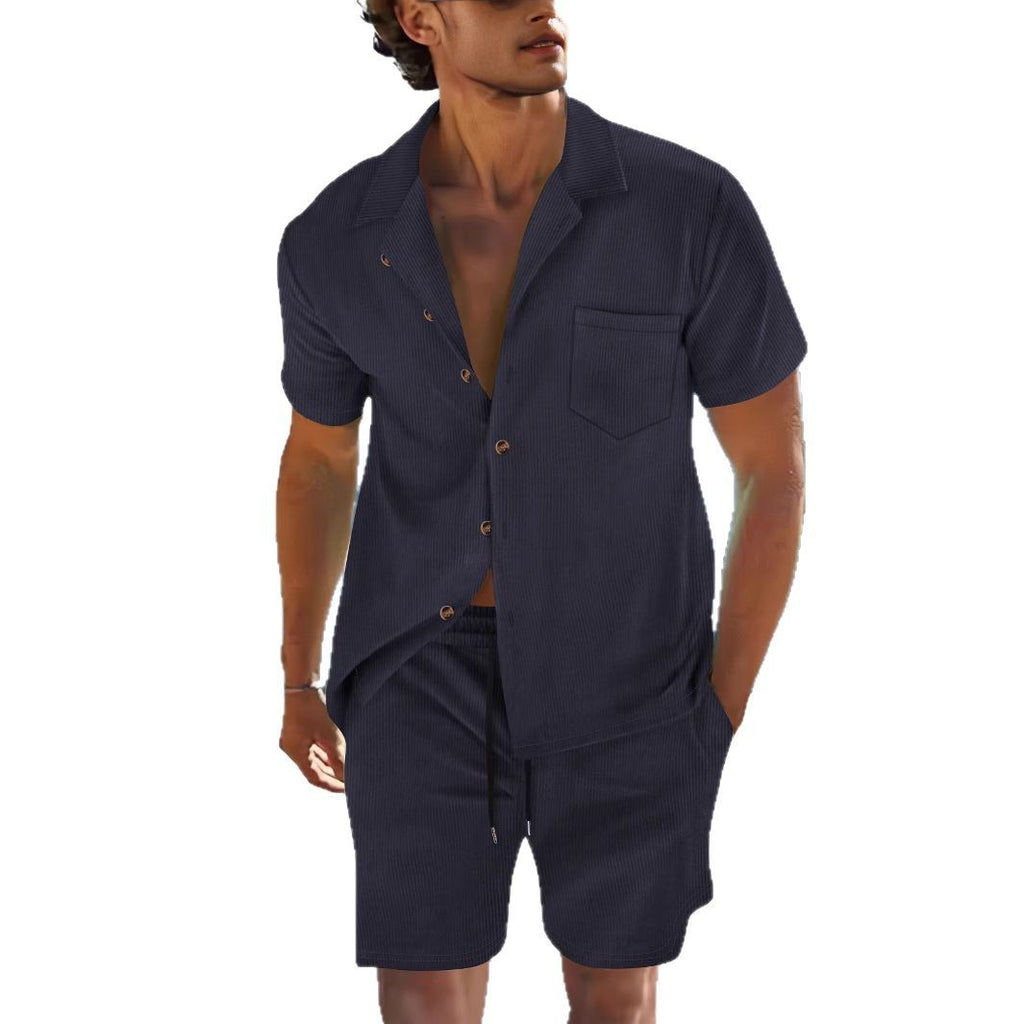 Set of casual sportswear shorts shirt