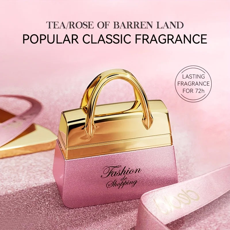 Women's Woody Floral Perfume, 50ML Fashion Handbag Design, Top Notes Gardenia & Red Orange, Midtone Rose & Camellia, After Tone Indian Basswood & Musk, Long-Lasting for Daily Wear, Dating & Shopping, Perfect Gift for Hallowee