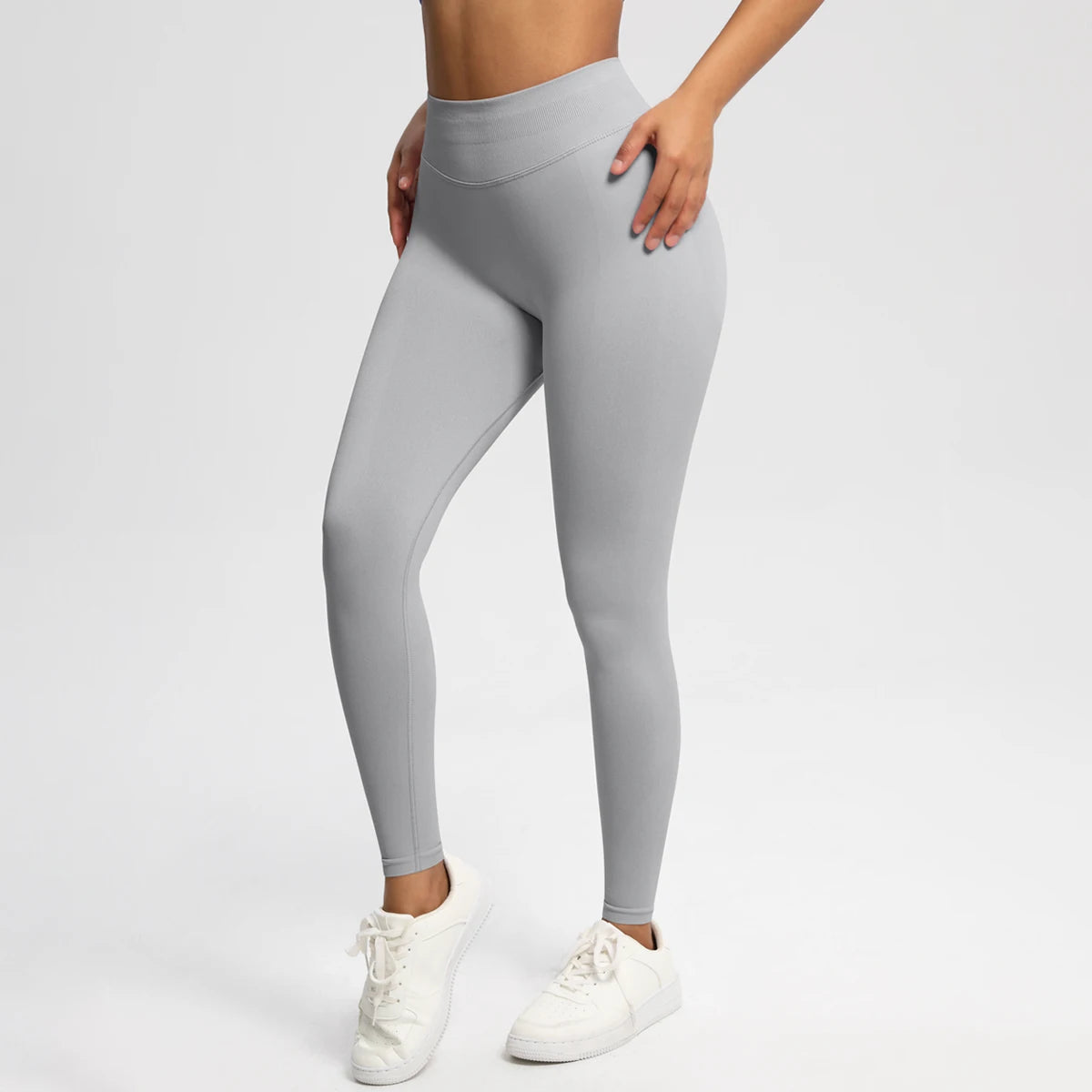 Women's Solid High Waist Sports Leggings, HighStretch Seamless Yoga Leggings, LadiesSportswear for Indoor Outdoor Wear