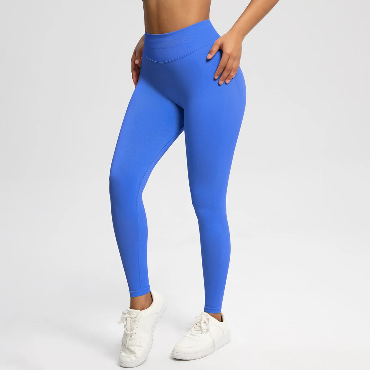 Women's Solid High Waist Sports Leggings, HighStretch Seamless Yoga Leggings, LadiesSportswear for Indoor Outdoor Wear