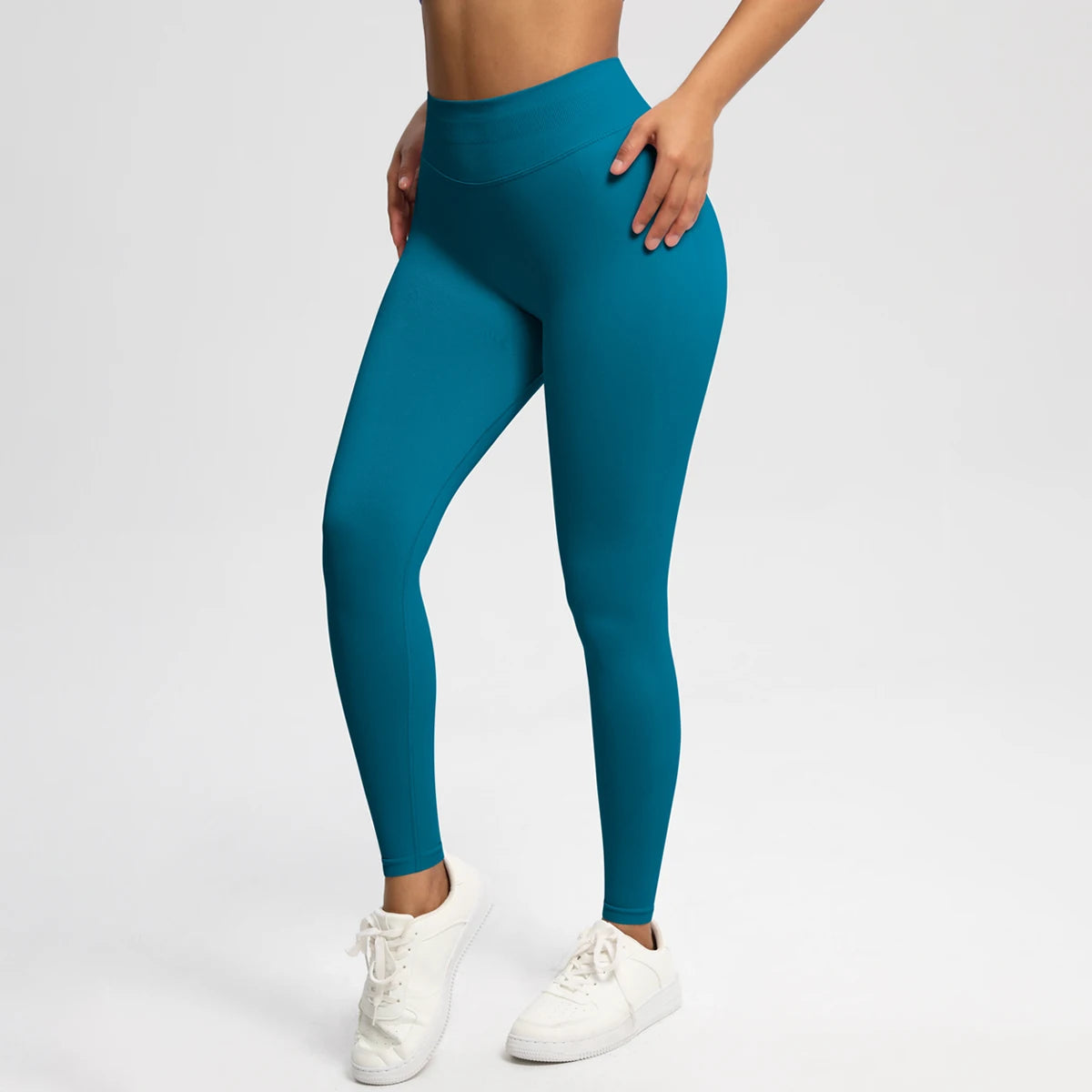 Women's Solid High Waist Sports Leggings, HighStretch Seamless Yoga Leggings, LadiesSportswear for Indoor Outdoor Wear