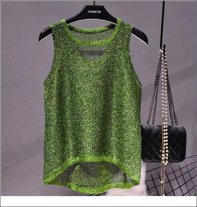 Womens Fashion  Korean Tank Top  Heart Cut Out Top Sexy Hollow Out Bright