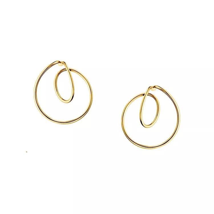 Creative design European and American style brass gold-plated ear clips without piercing Möbius loop earrings for couples